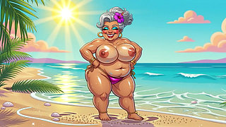 Sexy Big Boobs on Beach