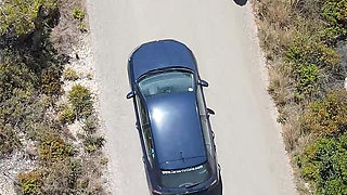 Hitchhiker Pissing 3 Time Out of Window of a Car in Motion