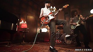 Good interracial dick-riding with a busty redhead Abigaiil Morris