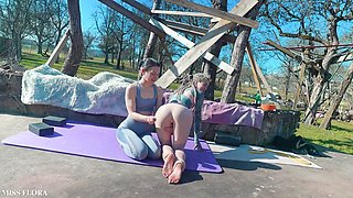 JOI Voyeur Stretching in Yogapants with Anuskatzz - English Version
