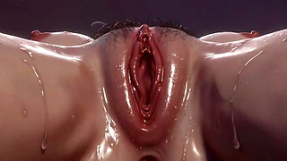 Extreme Close up Wet Tight Pussy - Dripping and Pulsing
