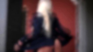 Close up with teen blonde sex doll rubbing her cunt