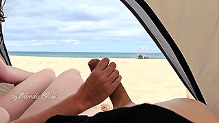 Extreme public sex on a nude beach with voyeurs