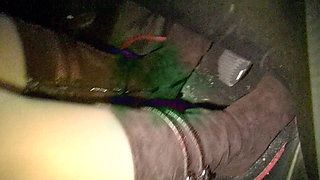 Driving in Nude Pantyhose and Bworn Buckled Pumps