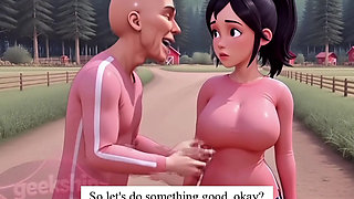 (Kak Ros, HD, Part2) ugly man wants to kiss sex with hot big breasts stepsister again outside