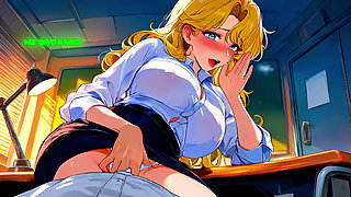 Extra Lessons After Dark with Blonde MILF - Ai Animation