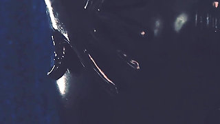 Big Natural Tits MILF in Latex Rubber Fetish Shiny Clothes.