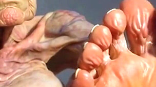 Granny Foot Oil Play - Self Massage Makes Her Horny and Dripping