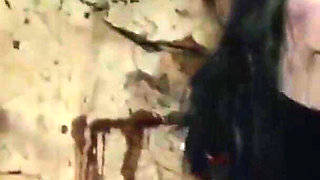 The rubber cock blown hard