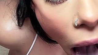 Naughty Bunny Sucks Cock and Swallows Cum POV