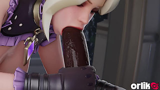 Mercy in Kitty Cosplay - How Tight She Is for BBC - Overwatch Porn