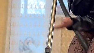 Leather-clad Maid & Her Powerful Miele: White Dust Cleanup