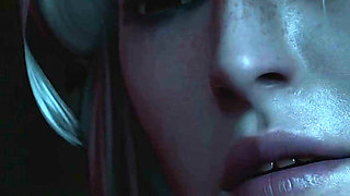 Ciri’s Nighttime Fun - Futanari Cum on Redhead Triss Portrait 3D Animation