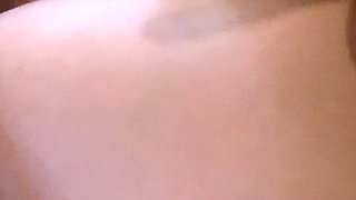 Masturbating busty blonde teen on couch with big toys