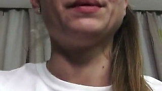 Teenie Dildo Riding Smoking!