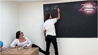 A Delicious Lesson To A Rebellious Student With My Huge Tits And His Delicious Cock! - Nick Jowel