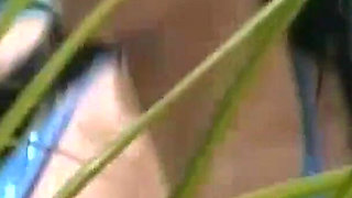 Magnetic Brunette Hottie with Enormous Fake Knockers Fucks Her Lover Outdoors and Eats His Cum