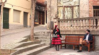 Polka Dot Skirt Babe Fucked Hard in Forest