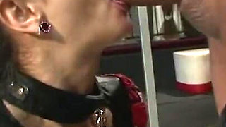 Humiliating mouth tightening and whipping