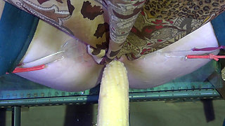 Wide Open Cocked Pussy Mechanically Fucked From Very Close 1