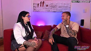 Brian Evansx Interviews Melthoney Before She Devours His Feet, Sucks His Cock, and Busts Her Big Ass