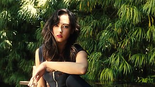 Nude teen cools herself down in the pool