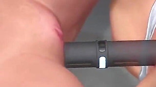 Close up Lesbian Double Dildo Fucking