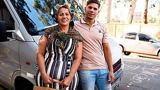 Fat Grandma Picked up for Rough Anal in My Driving Van