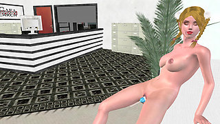 Office Slut's Icesicle Orgasm: 3D Cartoon Masturbation Frenzy