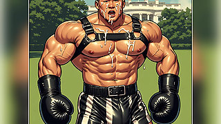 Asian Cum Covered Muscle Men Art