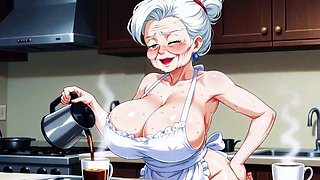 Ai Matures in Kitchens with Big Tits