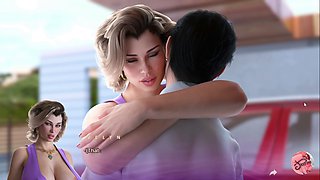 Step mom caught in a tight spot while getting busy with her big boobs