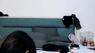 Amateur young teen solo masturbation on her livingroom