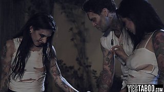 Redhead screwed in a paranormal foursome