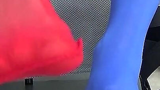 I Pee on My Feet in Colorful Stockings