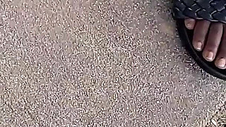 Hot Fudge Tasty Feet Left Foot Wrapped at the Bus Stop