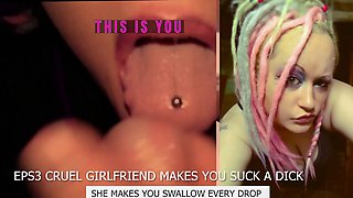 CampSissybois Cruel Girlfriend Commands Dick Sucking and Cum Swallow