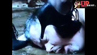 Englishgirl  beats humiliates  prisoner in dungon