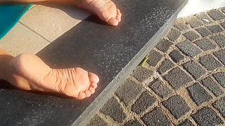 Selena's Naked Tanned Body Outdoor Pleasure