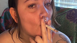 Chubby Smoker Masturbating