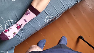 A Guest Fucks the Wife While She Plays Video Games. Homemade Threesome.