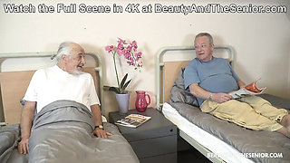 Nurse Nana Garnet Gives Grandpa His Pill With a Deep Throat Blowjob - Young & Old Threesome