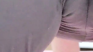 POV a Sexy Hijabi Girl Stretching in Yoga Pants Showing off Big Ass and Cute Pussy
