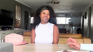 Big Ass 18yo Black Hottie Blows Agent