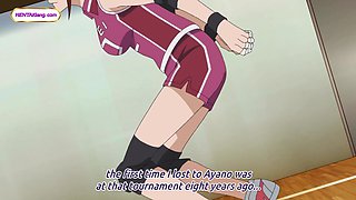 Tall anime volleyball babe rides a tiny cock and takes huge creamy load