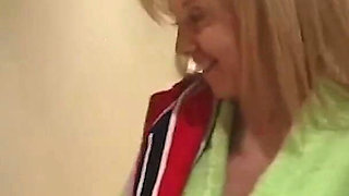 Crook Goes Into Her House and Ends up Fucking a Beautiful Blonde with Small Breasts