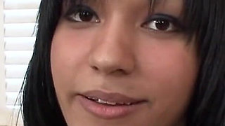 Brunette babe is bouncing on guy's cock