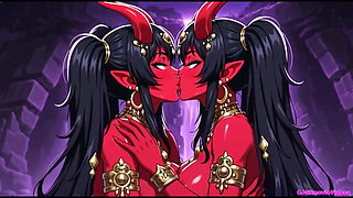 Demon queen want horny, Ai animation