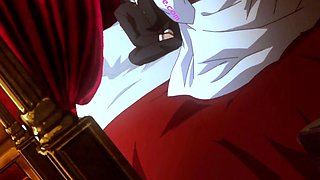 Titan dominates bride in bed after erotic anime feast
