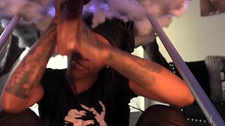 Interracial glory hole facial